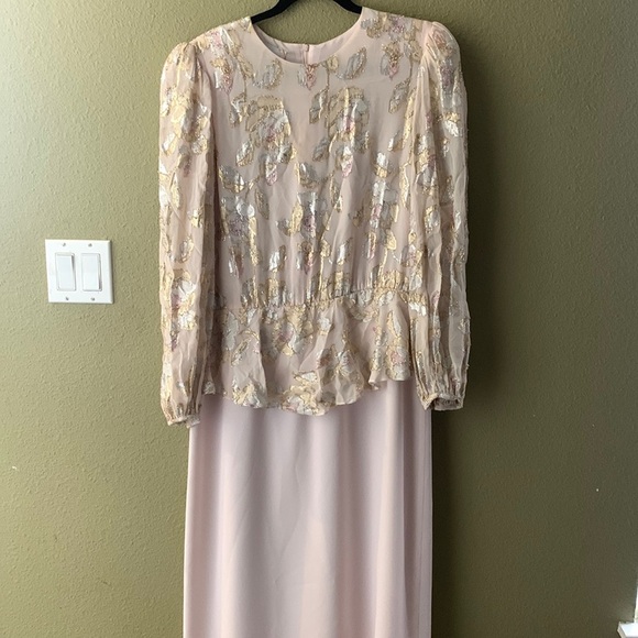 PATRA beautiful metallic sliver gold floral prints on top midi dress Far… - Picture 4 of 13